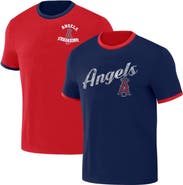 Darius Rucker Collection by Fanatics Men's Darius Rucker Collection by Fanatics Red/Navy Los Angeles Angels Two-Way Ringer Reversible T-Shirt