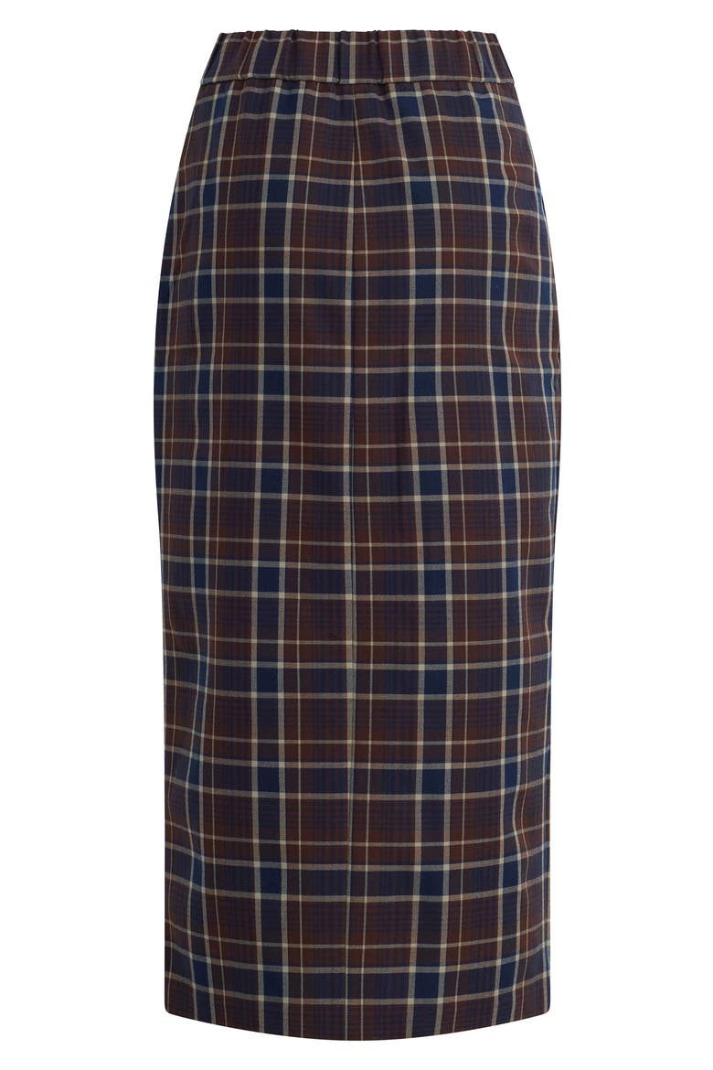 The Meyer Plaid Midi Skirt, Alternate, color, TOFFEE PLAID