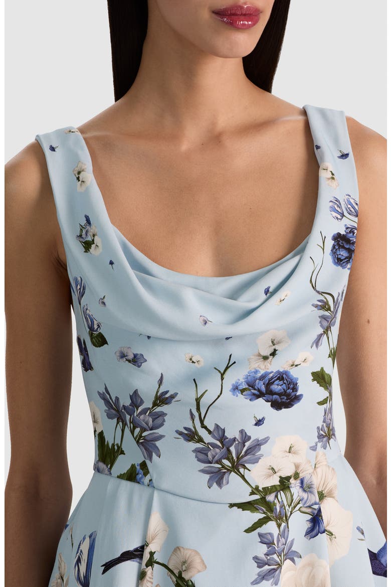 Estrella Draped Flare Dress, Alternate, color, FLY AWAY