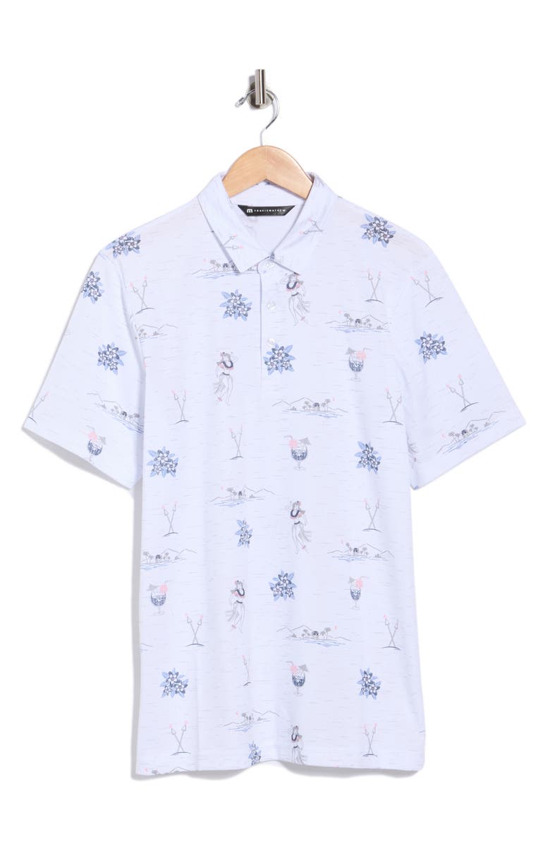 TravisMathew Island Paradise Knit Polo, Main, color, White