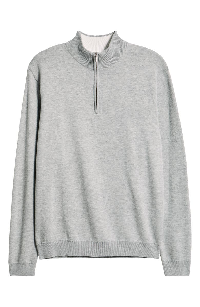 Peter Millar Coolspun Lite Quarter Zip Sweater, Alternate, color, British Grey