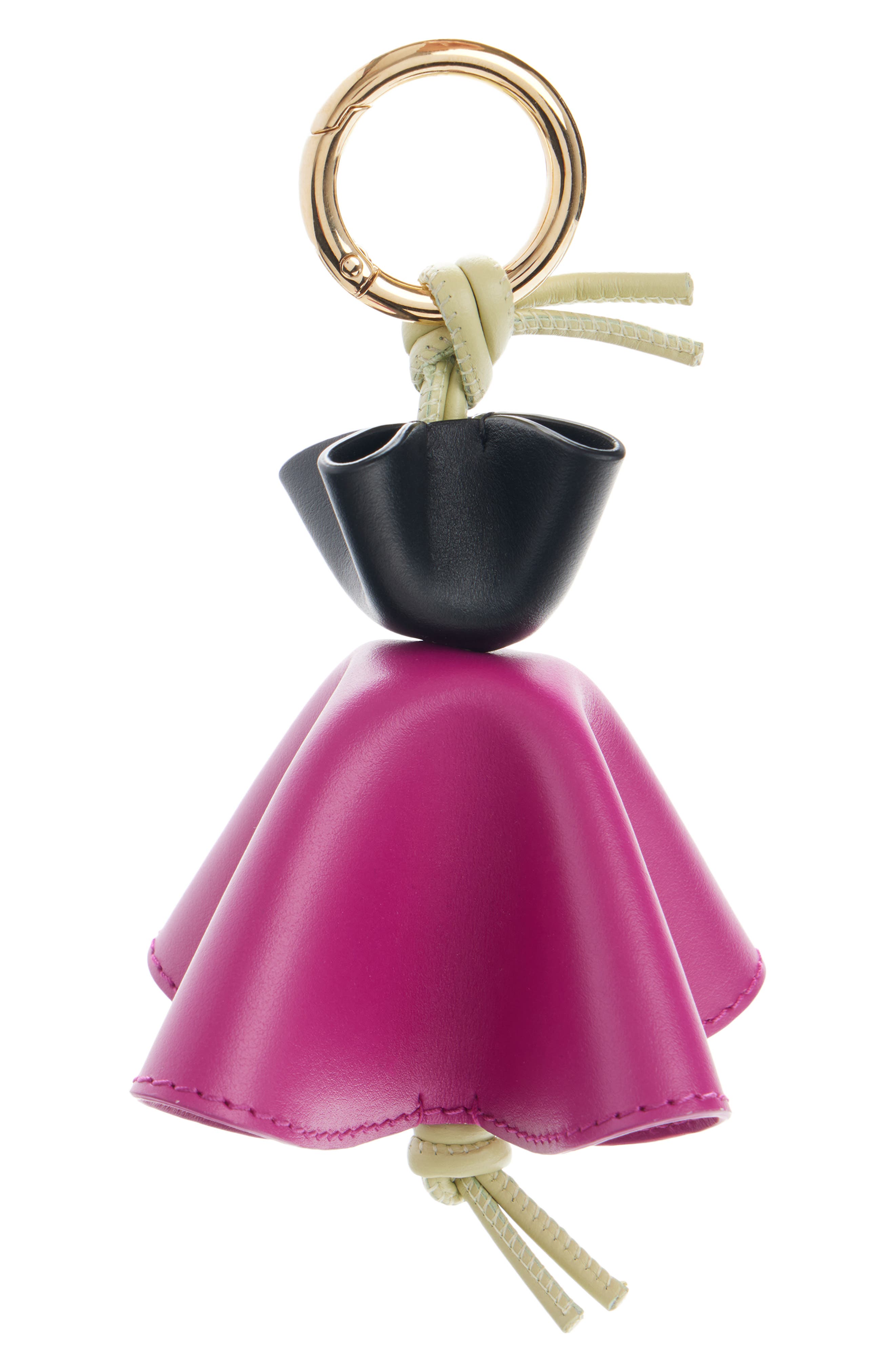 Dancer Leather Bag Charm, Alternate, color, PINK/GREY