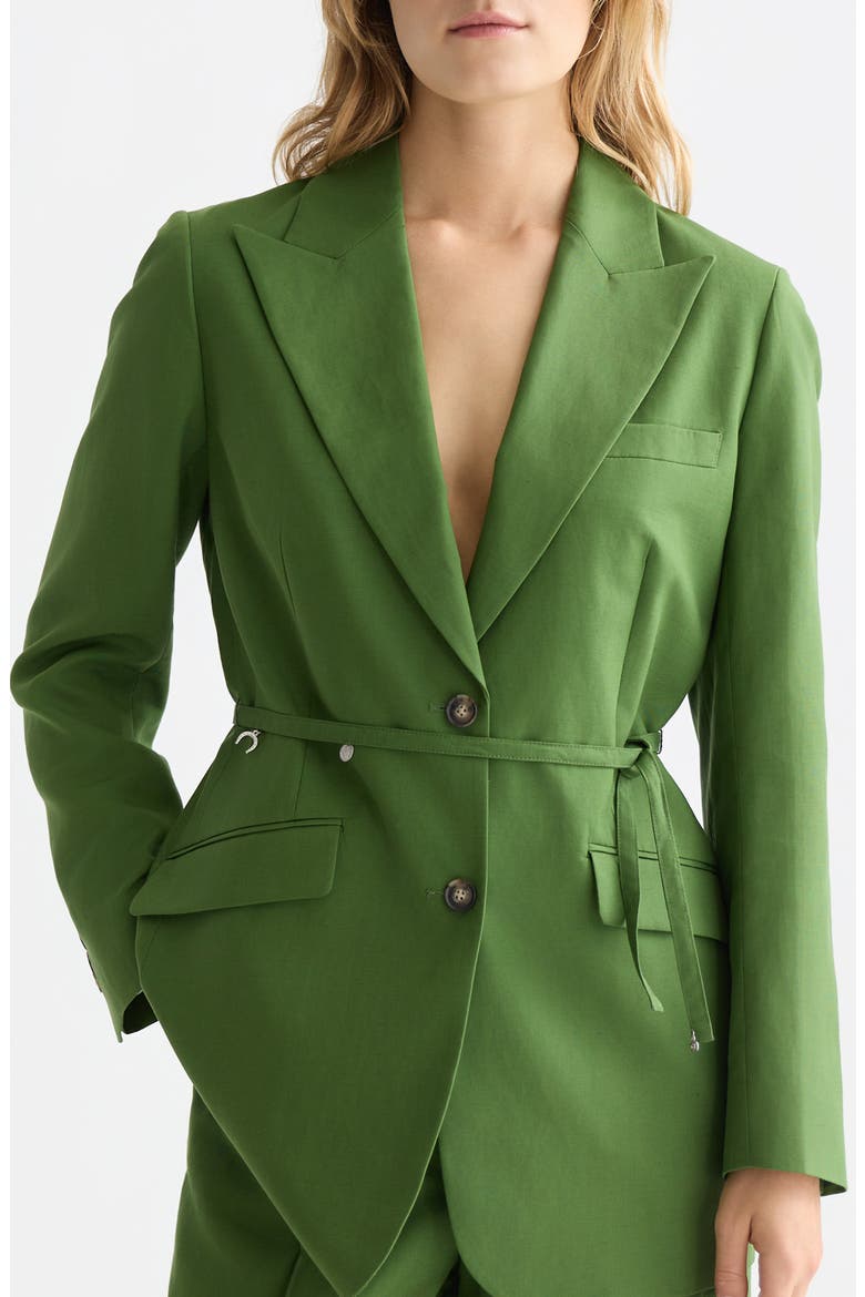Charm Belted Blazer, Main, color, GARDEN GREEN