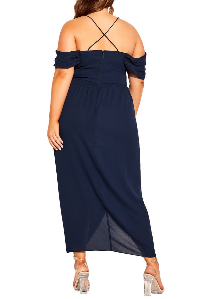 Entwine Cold Shoulder Dress, Alternate, color, NAVY