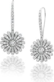 Sheryl Lowe Diamond Daisy Drop Earrings
