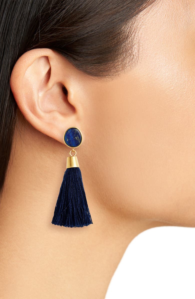 Madewell Stone Tassel Earrings, Alternate, color, 