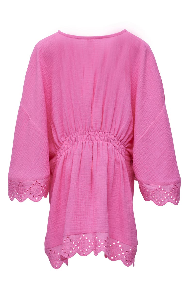 Snapper Rock Kids' Bubblegum Beach Cotton Cover-Up, Alternate, color,