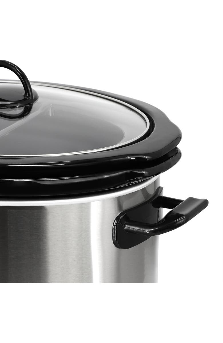 Megachef 6 Quart + 2.6 Quart Split Stainless Steel Electric Slow Cooker in SIlver, Alternate, color, Grey