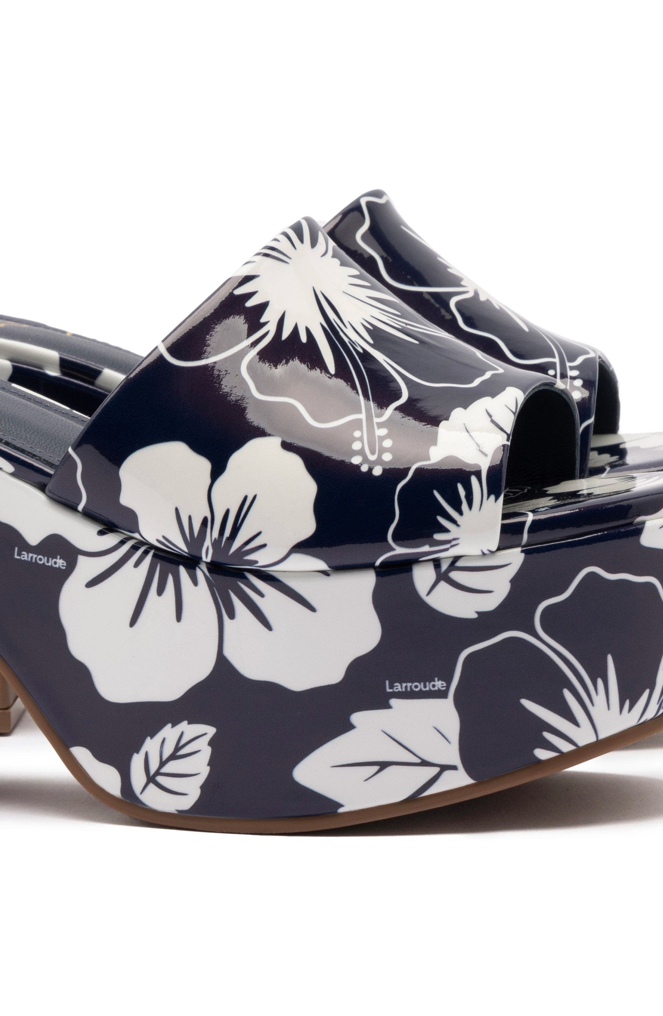 Larroudé Miso Floral Platform Sandal, Alternate, color, 