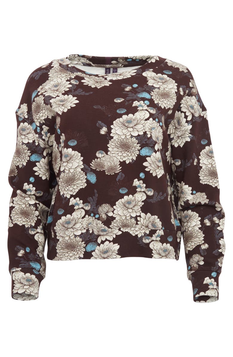 Lords of Harlech Clara Oversized Brushed Knit Sweatshirt, Main, color, Serious Floral Black
