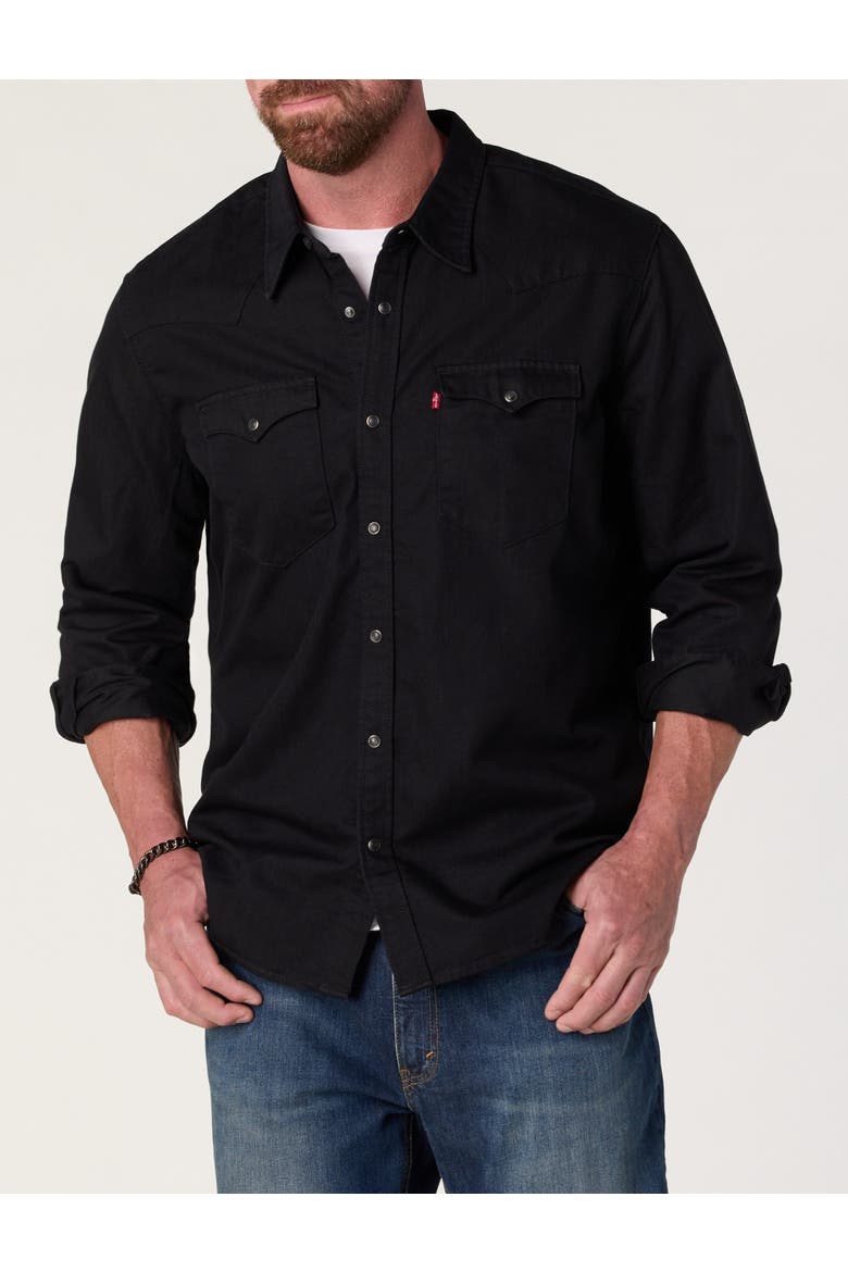 Big & Tall  Classic Western Black Rinse Shirt, Main, color, BLACK RINSE