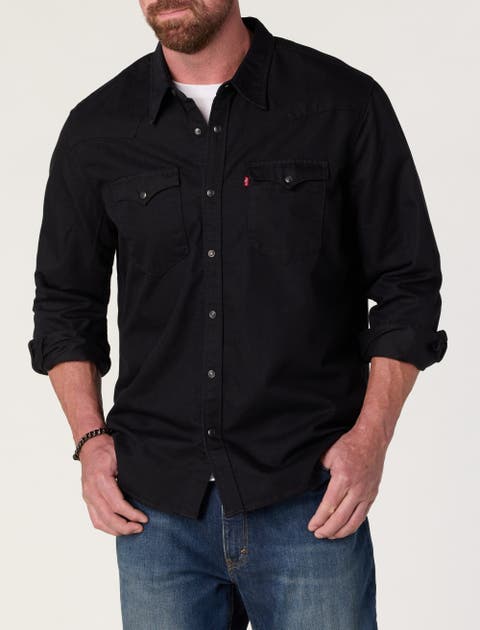 Big & Tall  Classic Western Black Rinse Shirt