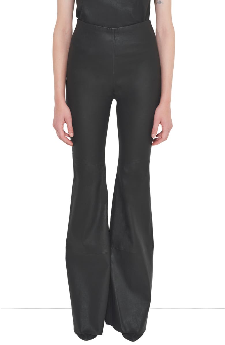 AS by DF Kat Stretch Leather Bell Leggings, Main, color, Black