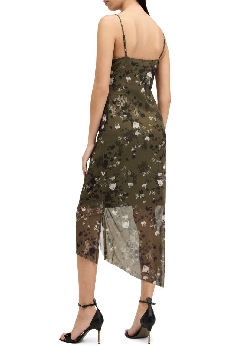 Ulla Kora Floral Mesh Slipdress, Alternate, color, KHAKI GREEN