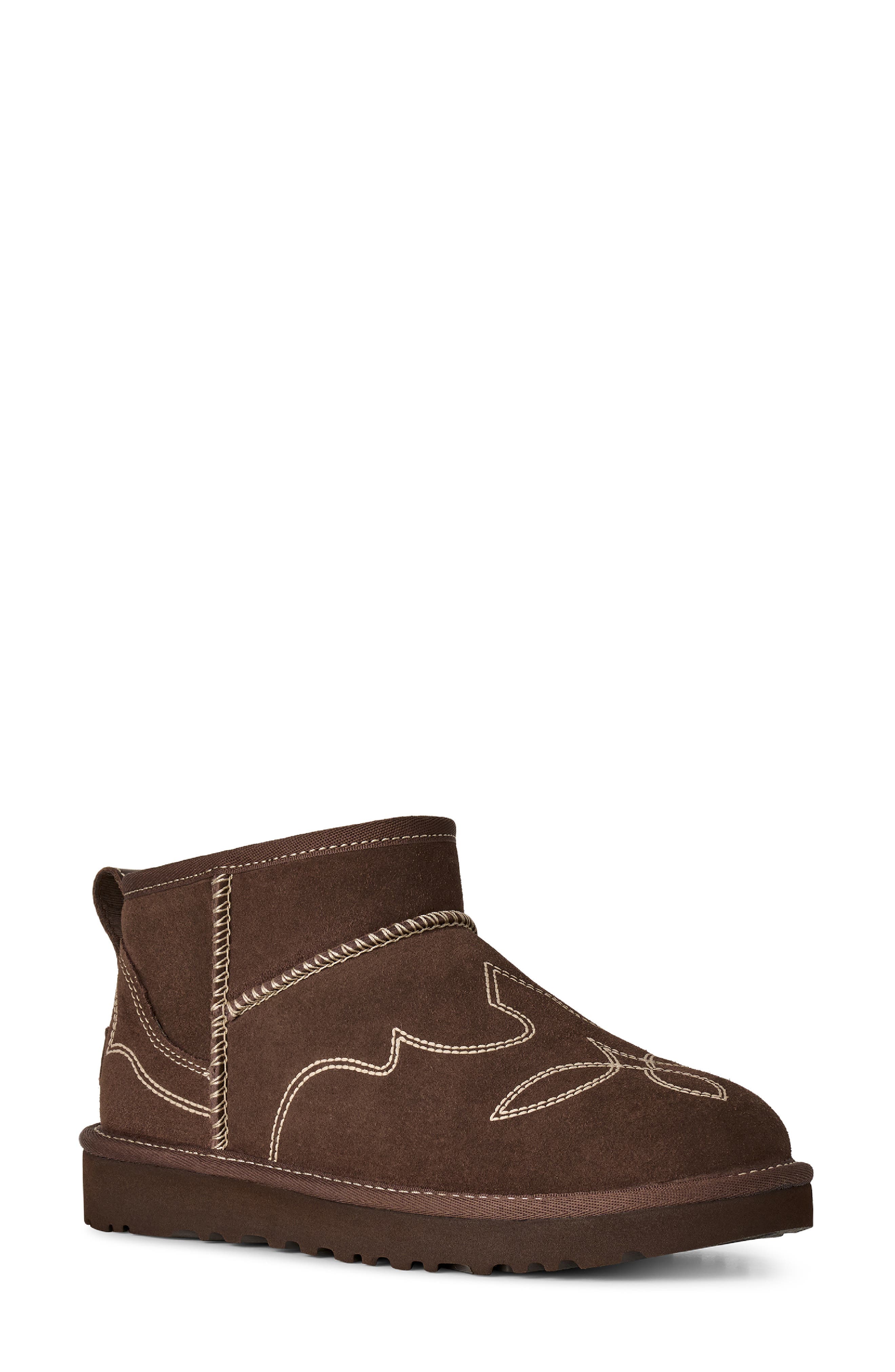 Classic Ultra Mini Western Leather Boot, Main, color, BURNT CEDAR
