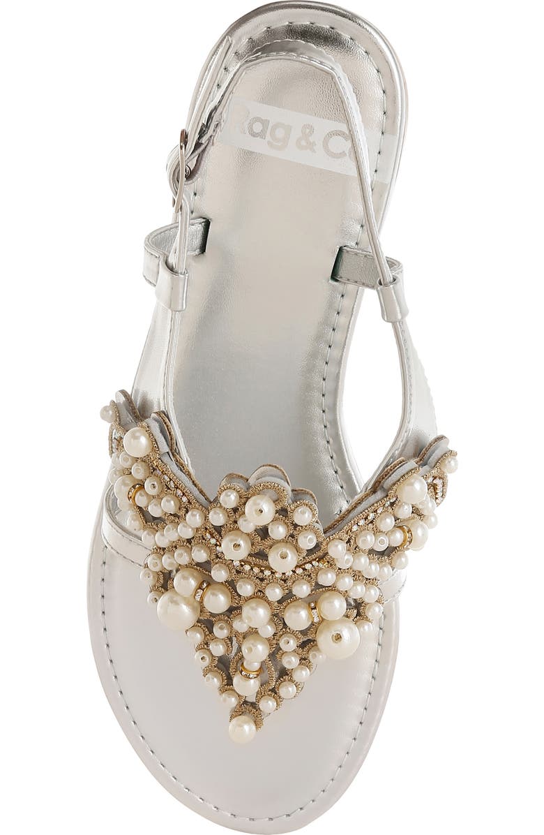 Rag & Co Opazie Faux Pearl Sandal, Alternate, color,