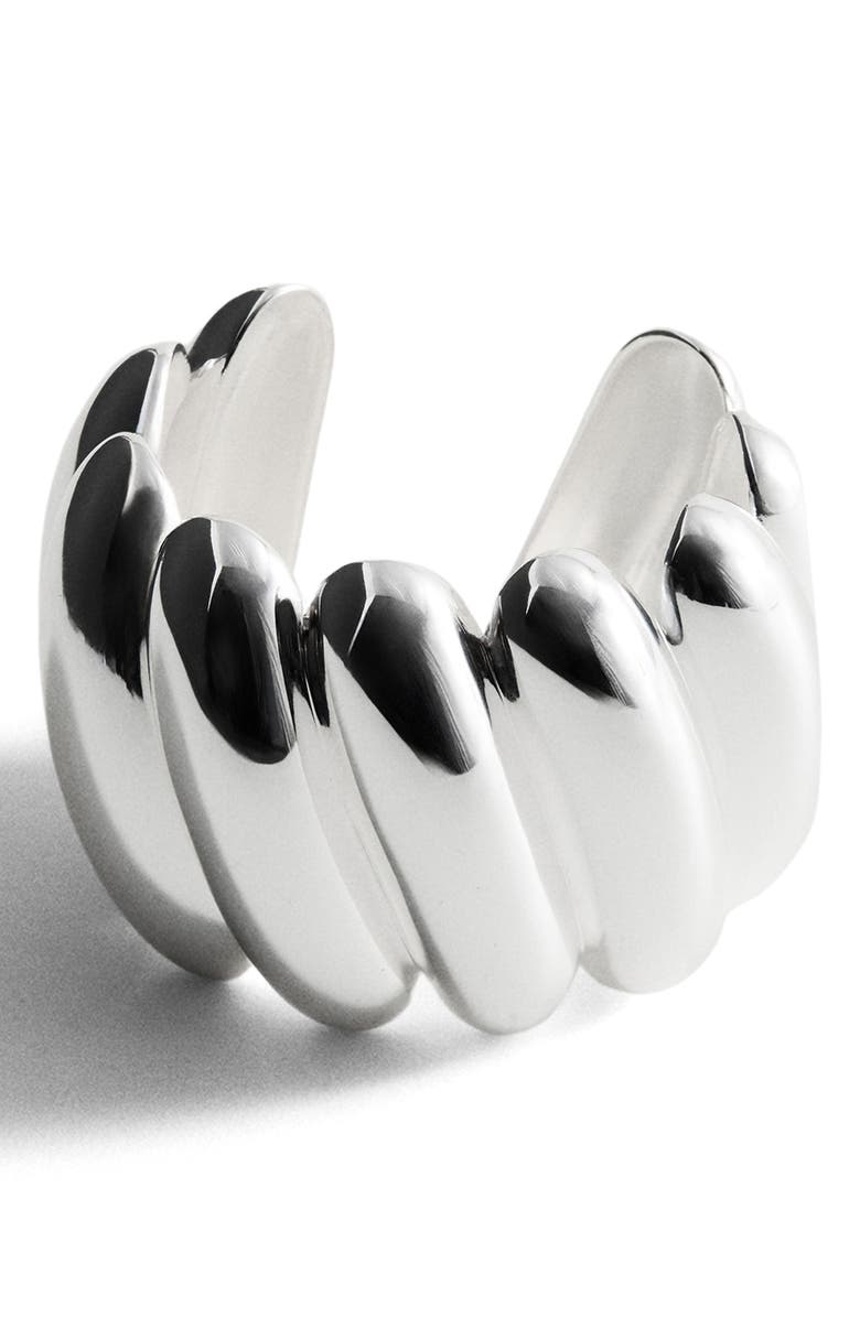 MANGO x Kaia Gerber Ridge Embossed Cuff Bracelet, Main, color, 