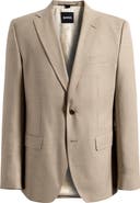 BOSS Hutson Slim Fit Tan Houndstooth Check Virgin Wool Sport Coat