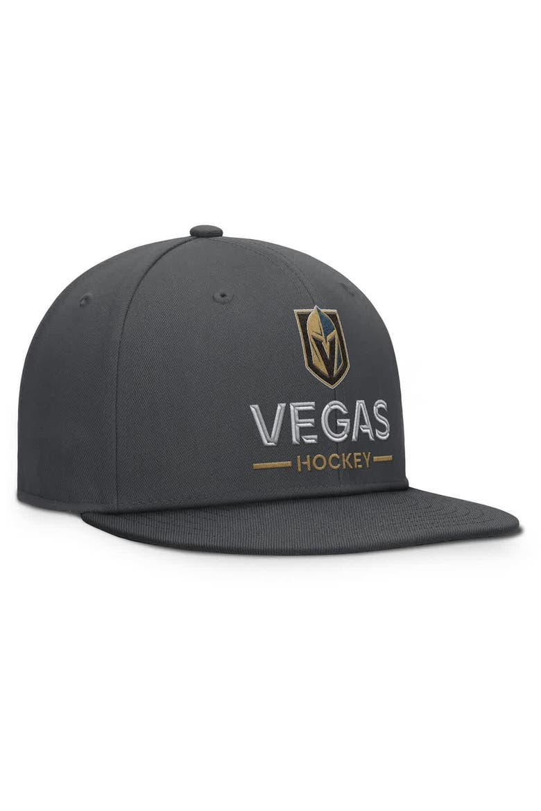 Men's Fanatics Charcoal Vegas Golden Knights Authentic Pro Rink Lockup Snapback Hat, Alternate, color, Charcoal