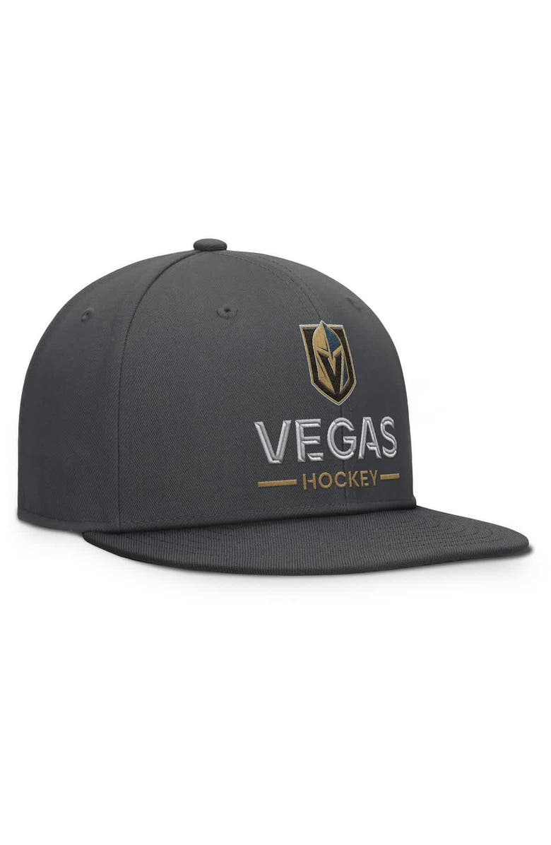 FANATICS Men's Fanatics Charcoal Vegas Golden Knights Authentic Pro Rink Lockup Snapback Hat, Alternate, color, Charcoal