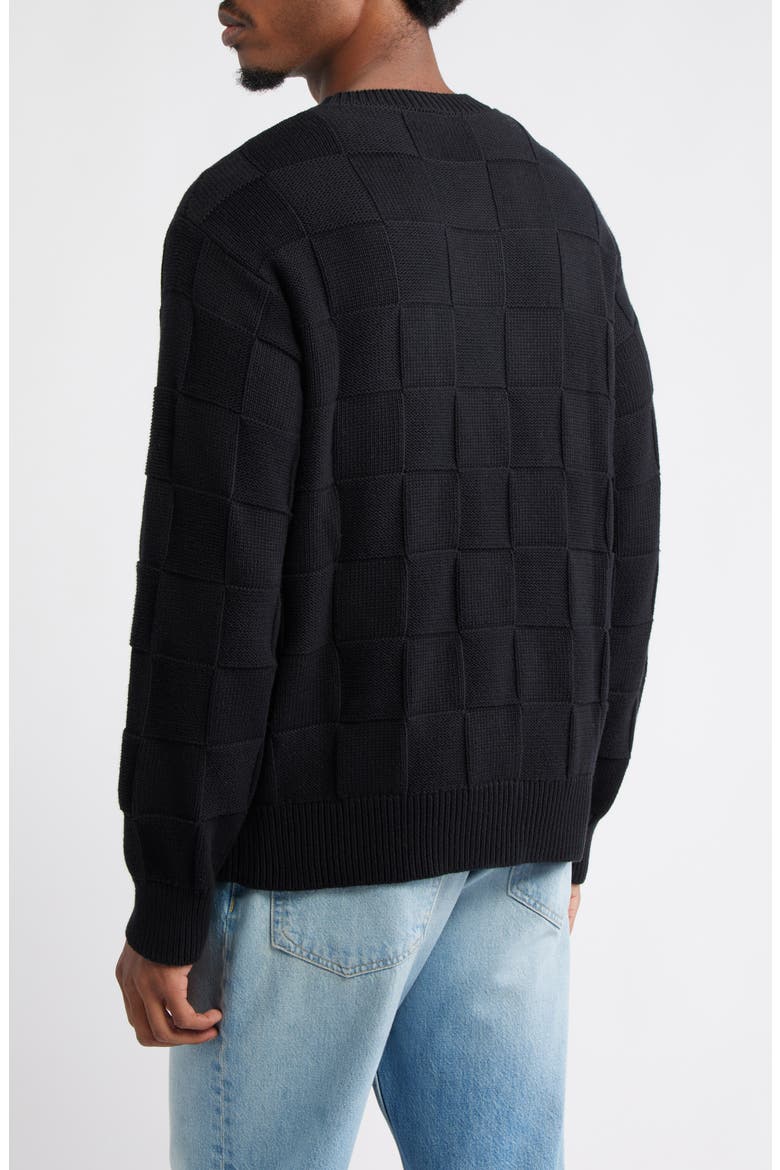 Check Knit Cotton Crewneck Sweater (Men) | Nordstrom