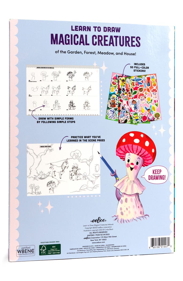 eeBoo 'Magical Creatures' Learn To Draw Activity Book, Alternate, color, Multi