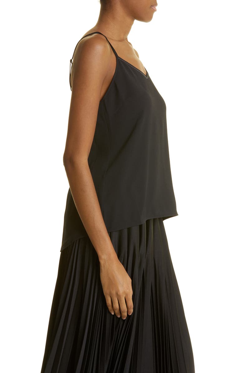 Fabiana Filippi Beaded V-Neck Satin Camisole, Alternate, color,