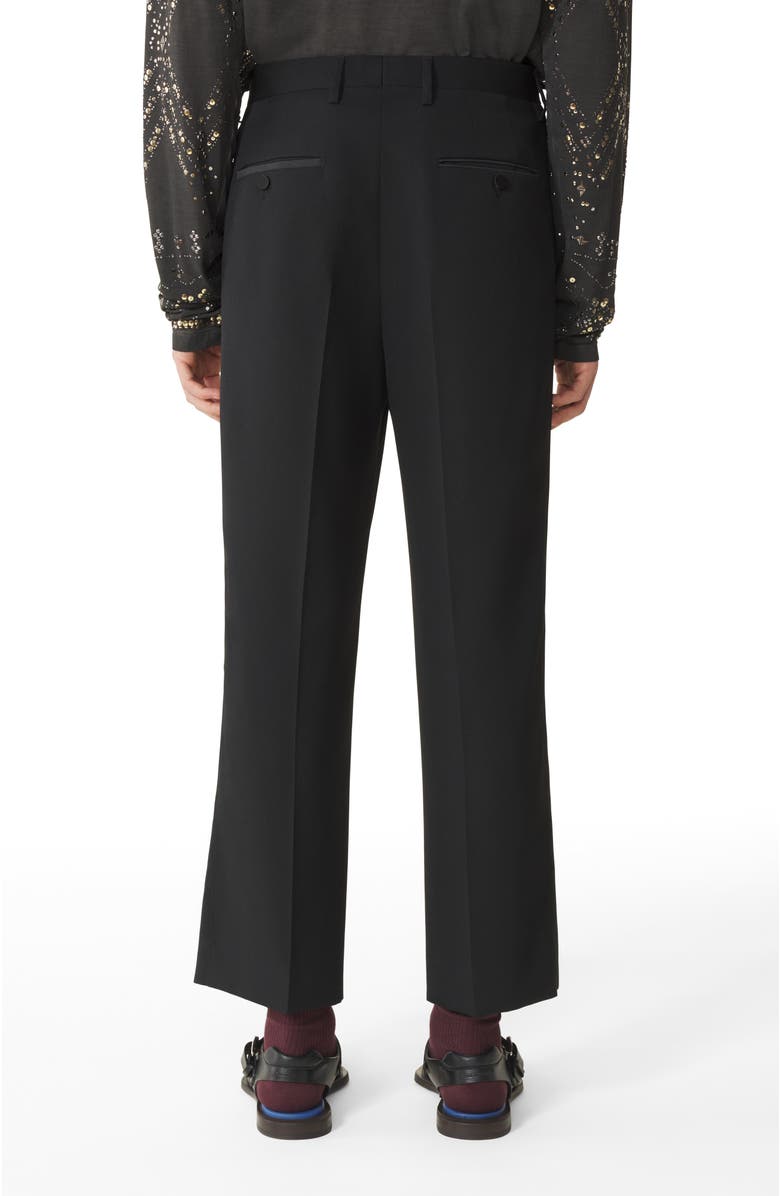 Lanvin Straight-Leg Wool Pants, Alternate, color, Black