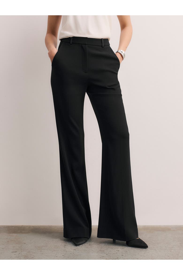 Mid Rise Wide Leg Trousers, Main, color, Black