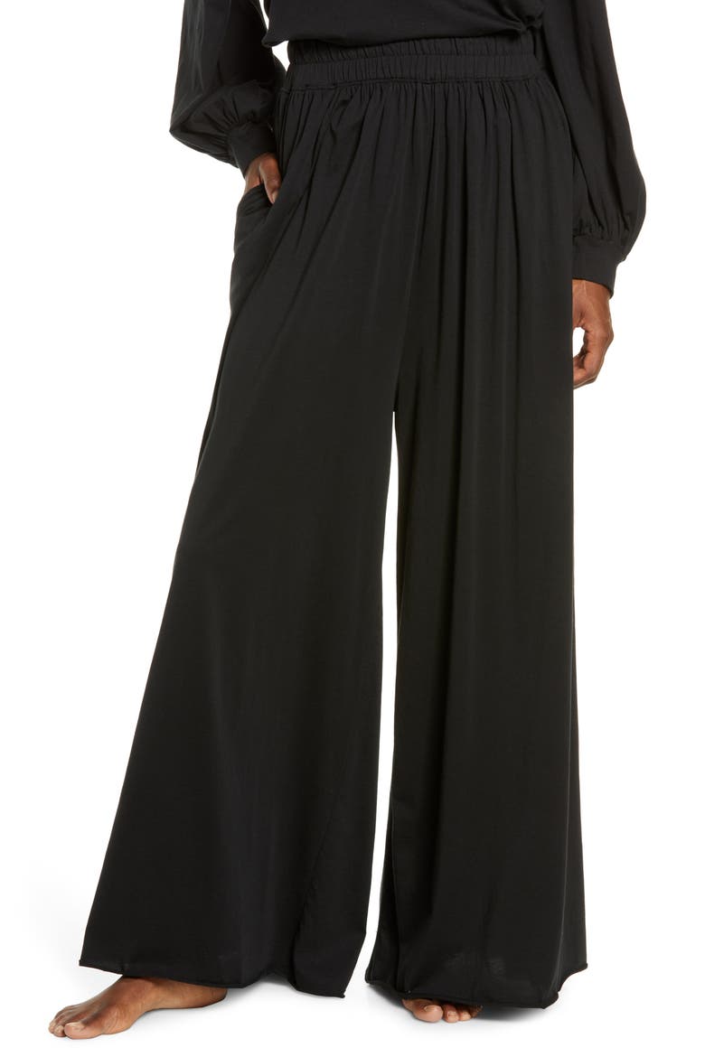 Organic Pima Wide Leg Lounge Pants, Main, color, IMMERSED BLACK