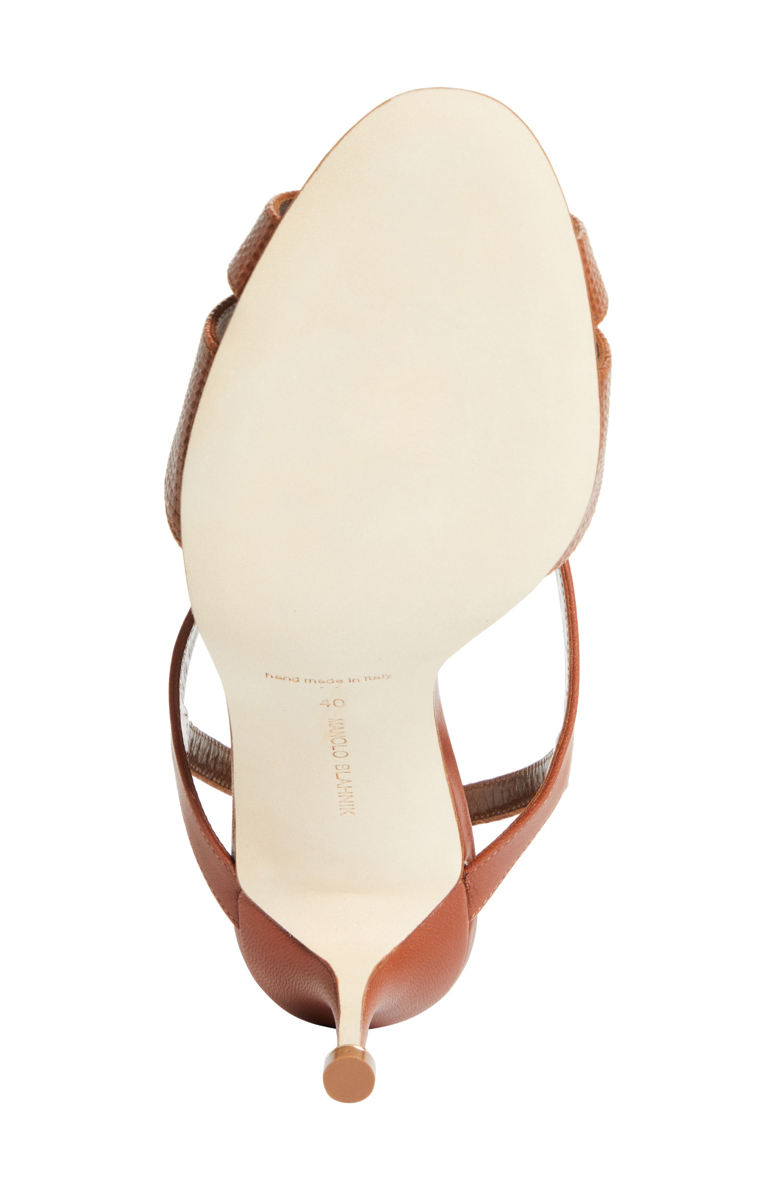 Manolo Blahnik Retauxlo T-Bar Slingback Sandal, Alternate, color, Medium Brown