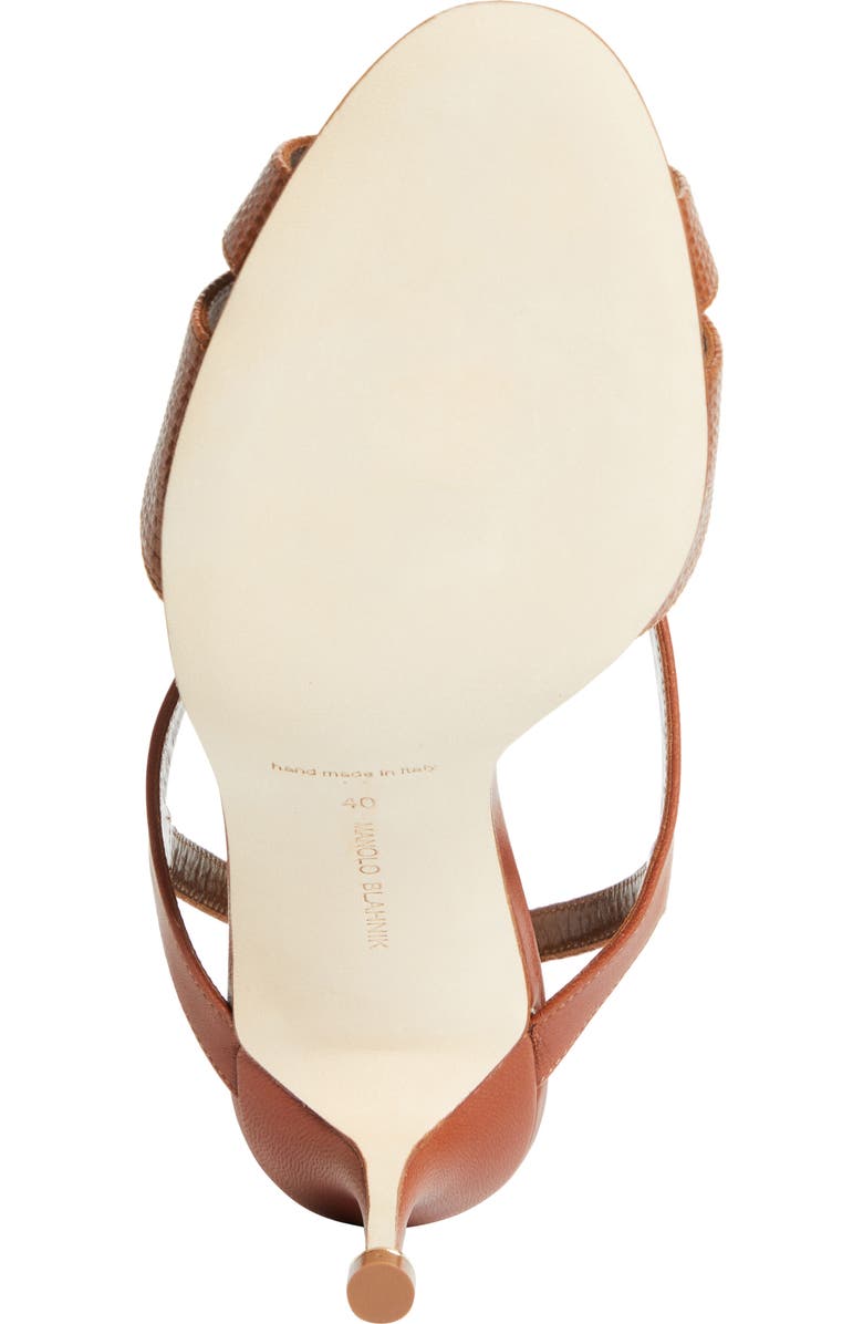 Manolo Blahnik Retauxlo T-Bar Slingback Sandal, Alternate, color, Medium Brown