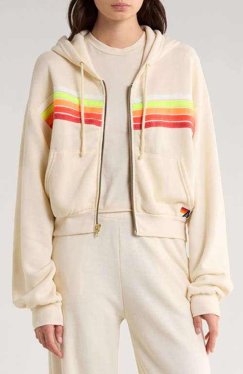 Aviator Nation 5-stripe Zip Hoodie In Neutral