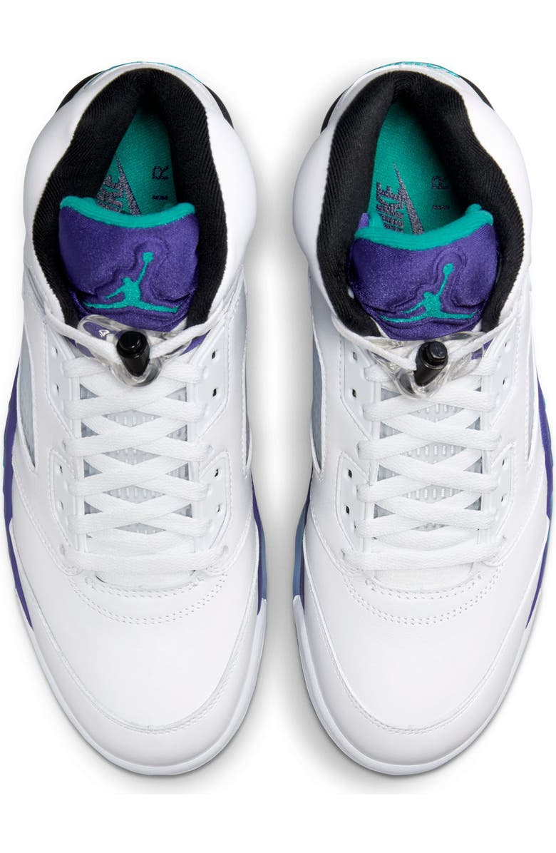 Jordan Air Jordan 5 Retro OG Sneaker, Alternate, color, White/ Emerald/ Grape/ Black