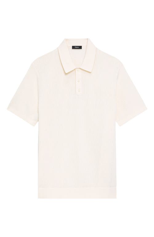 Theory Mesh Regular Fit Polo Shirt In White