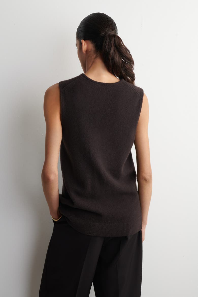 Wool V-Neck Tunic Vest, Alternate, color, BROWN
