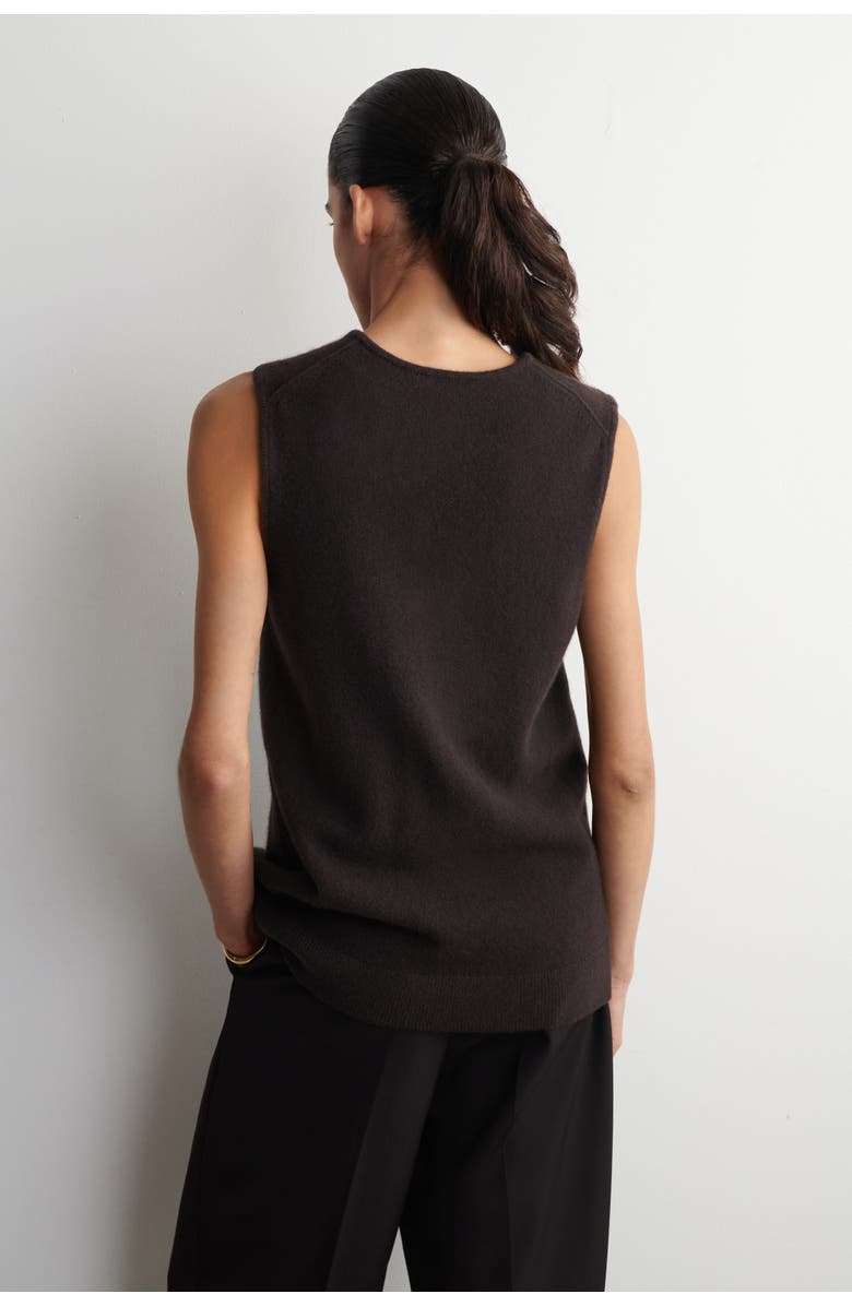 COS Wool V-Neck Tunic Vest, Alternate, color, Brown