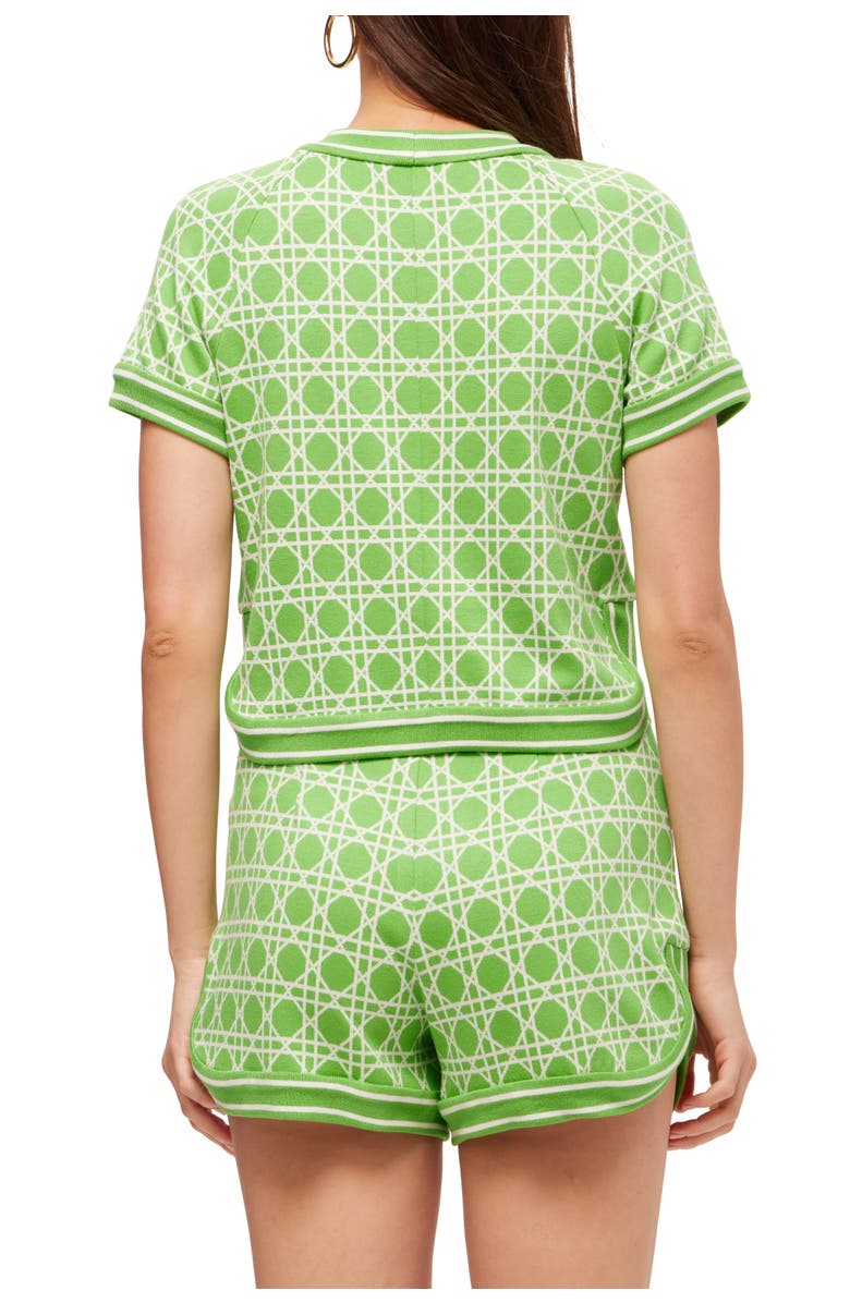 Trina Turk Short Sleeve Geometric Knit Simona Top, Alternate, color, 