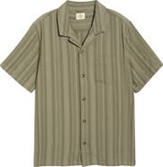 Marine Layer Stripe Cotton Dobby Camp Shirt