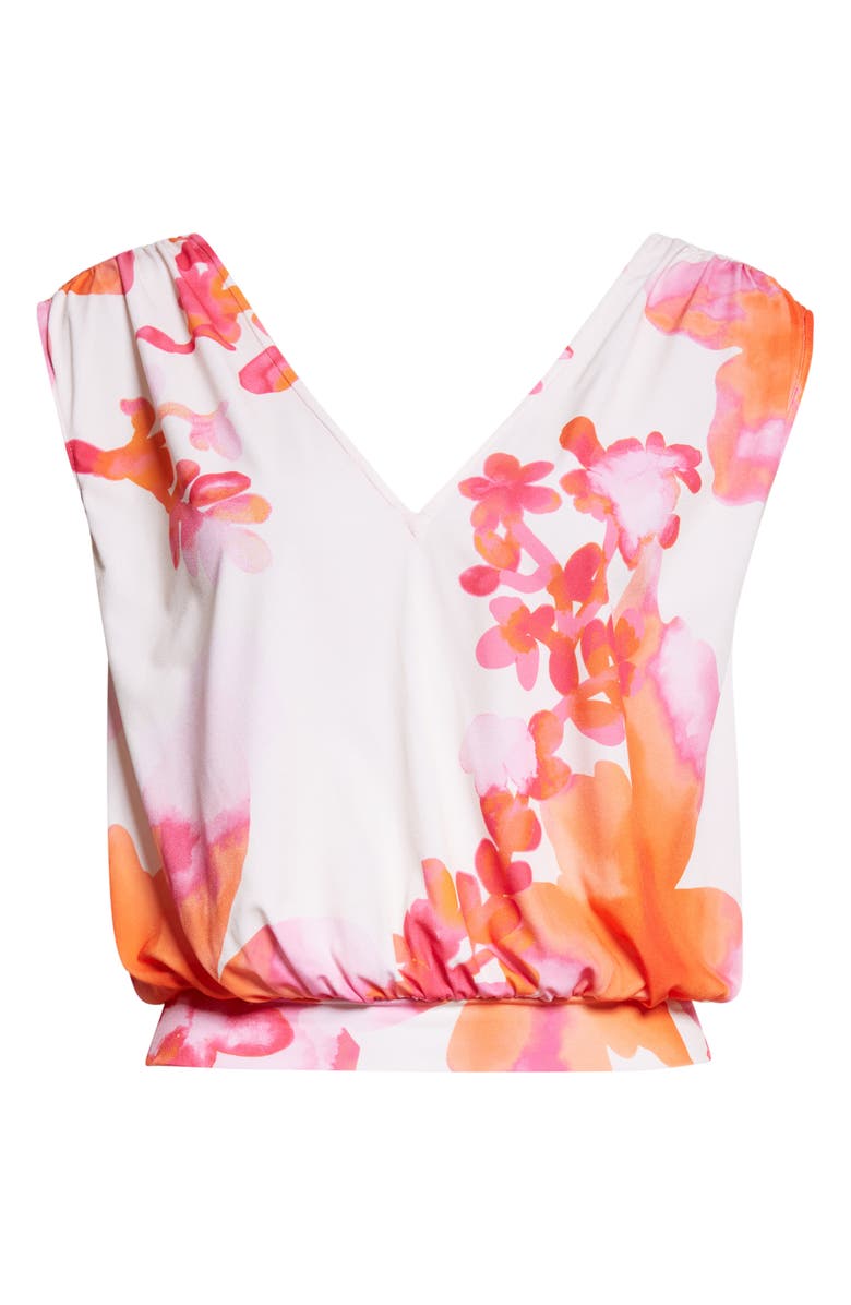 Ramy Brook Sabine Floral V-Neck Top, Alternate, color, Sunset Orange Floral