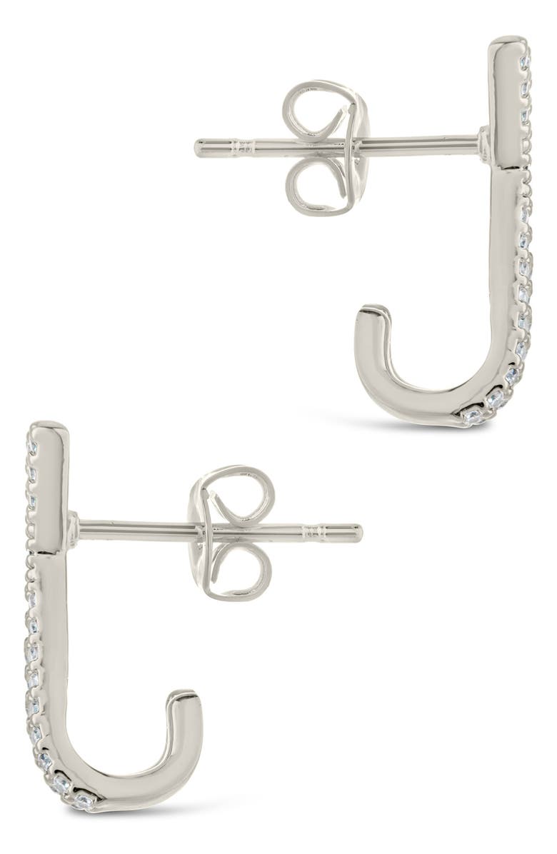 Sterling Forever Katie Cubic Zirconia Cross Stud Earrings, Alternate, color, Silver