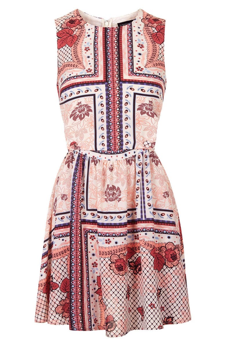 Topshop Scarf Print Sundress, Alternate, color,