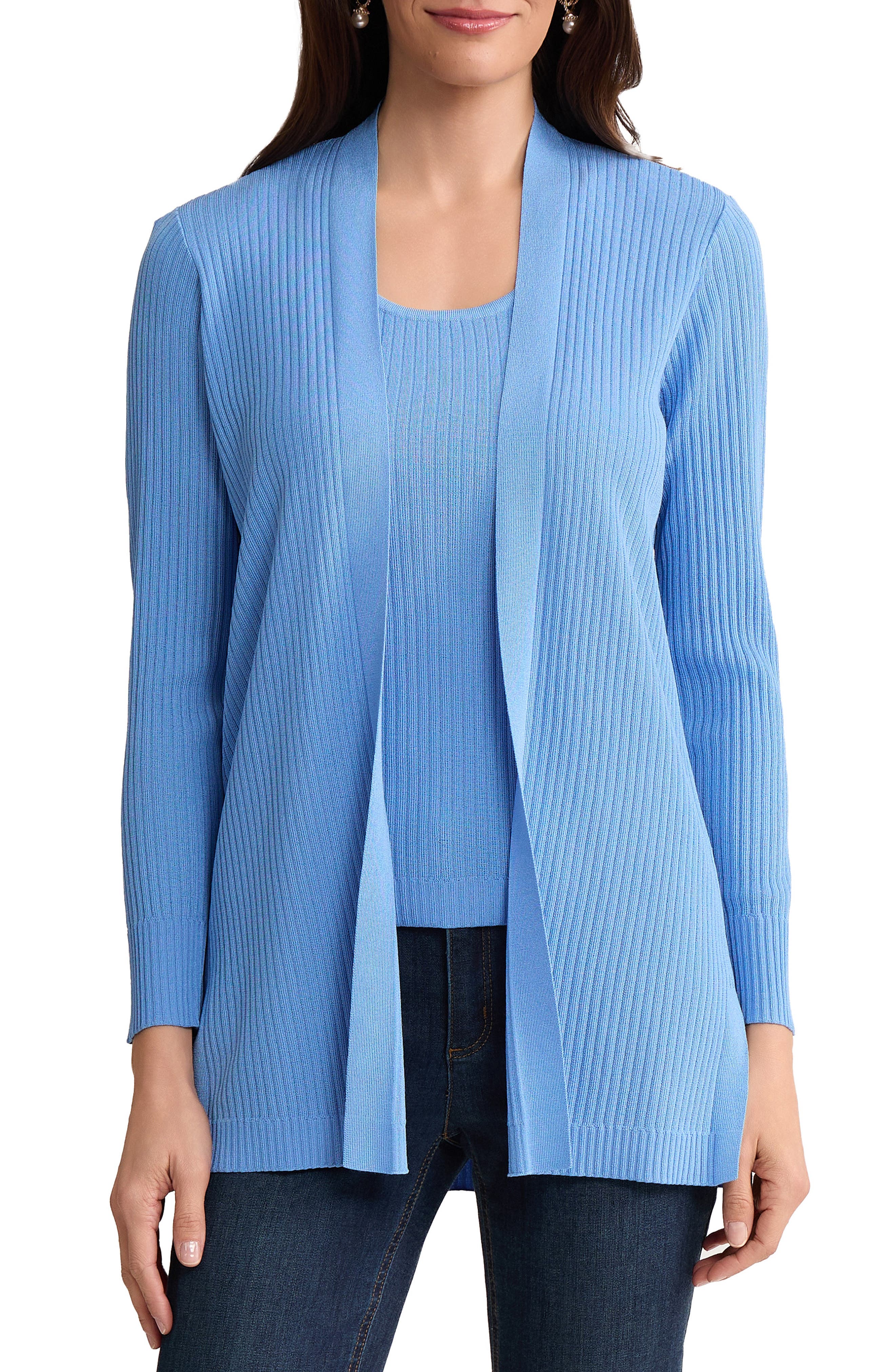 Sutton Open Front Rib Knit Cardigan - image 3