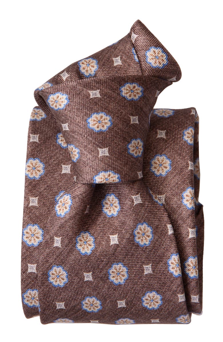 Elizabetta Antinori - Printed Silk Tie for Men, Alternate, color, Brown