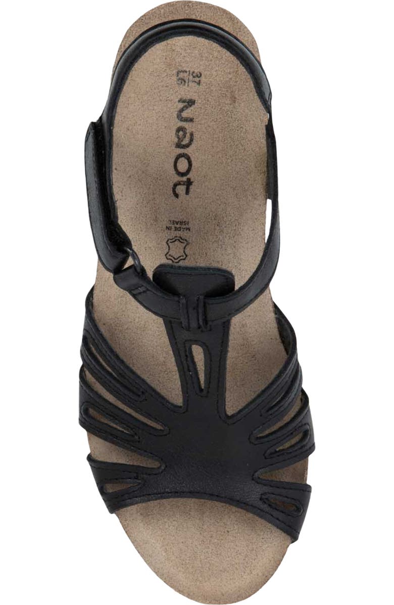 Naot Starlet Wedge Sandal, Alternate, color, Black Leather