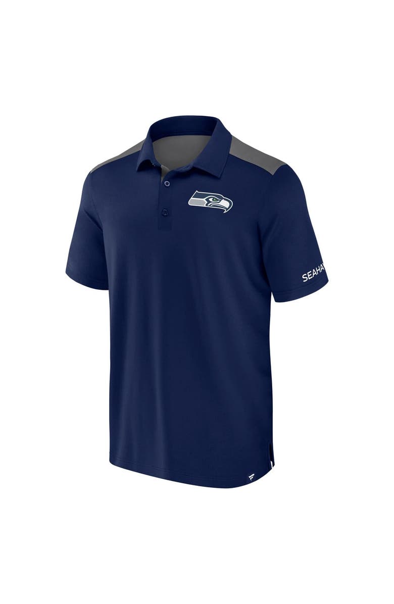 FANATICS Men's Fanatics Navy/Gray Seattle Seahawks Colorblock Polo, Alternate, color, Navy