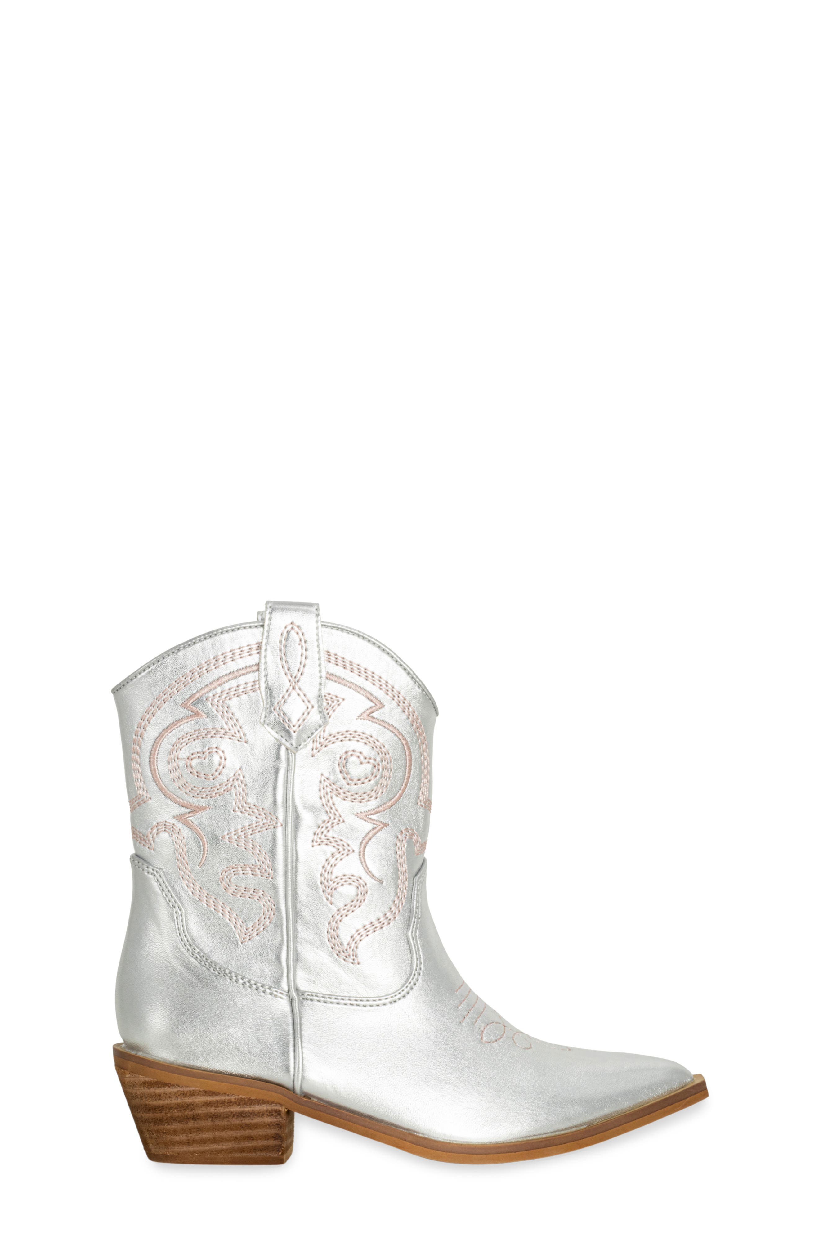 Kids' Zita Mini Western Boot, Alternate, color, SILVER