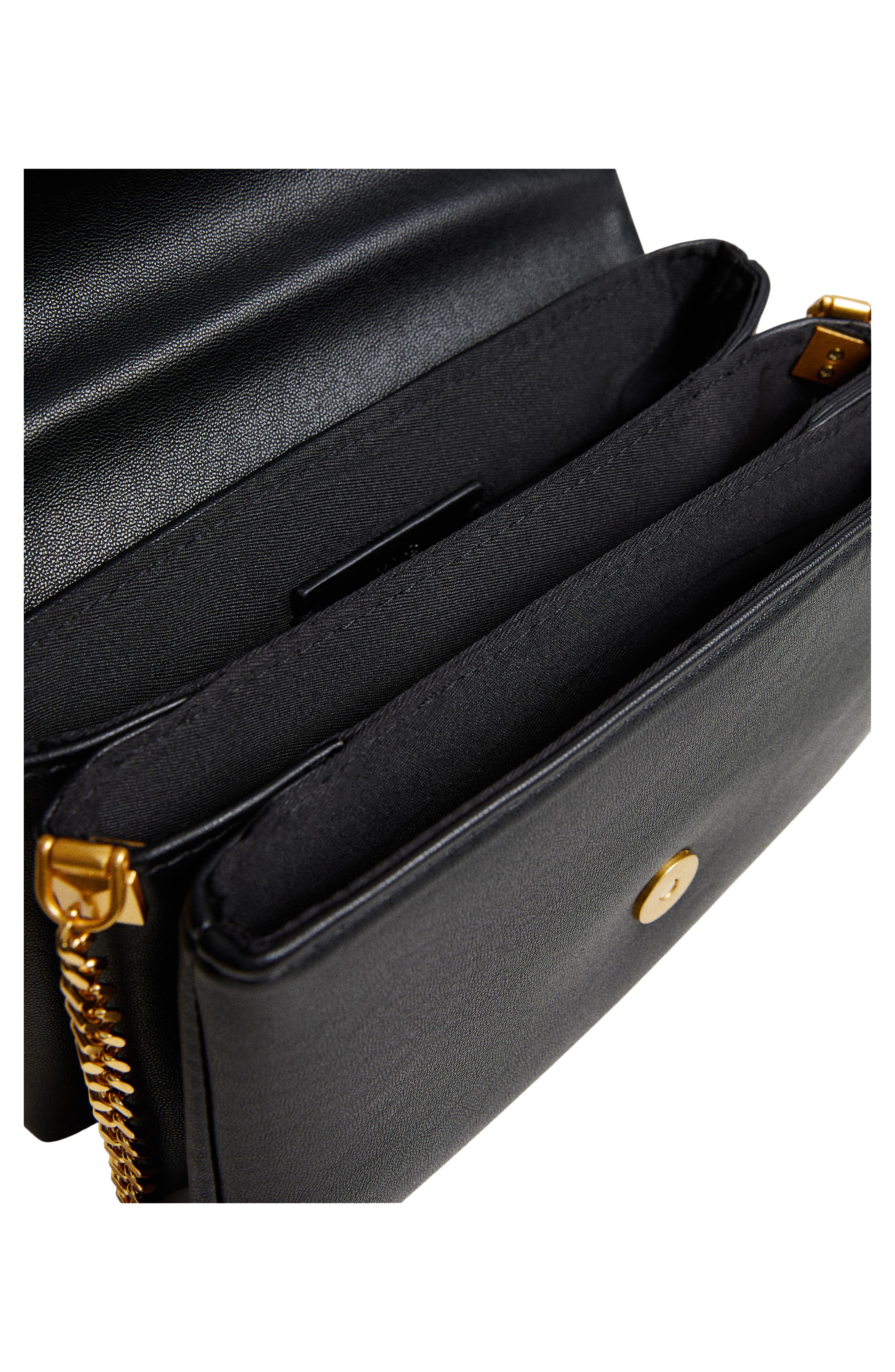 MANGO Faux Leather Flap Chain Crossbody Bag, Alternate, color, 