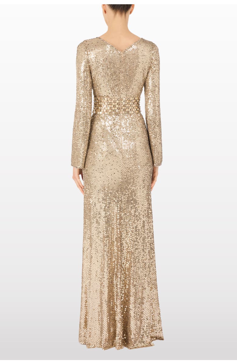 Jenny Packham June Sequin Embellished Maxi Dress, Alternate, color, Illusion