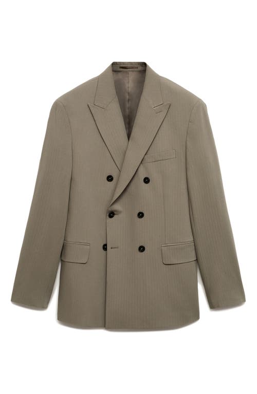 Mango Slim Fit Double Breasted Suit Jacket In Beige